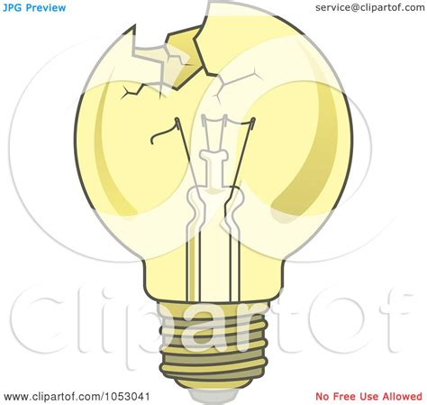 Royalty Free Vector Clip Art Illustration Of A Broken Yellow Light Bulb