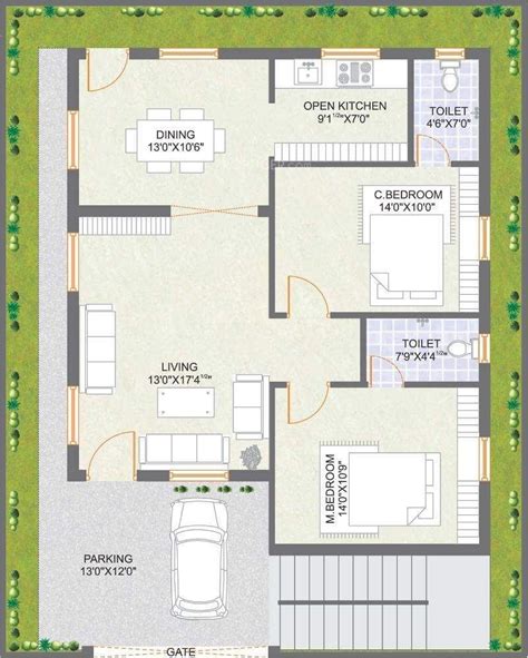 35×35 Feet West Facing House Plan 2bhk West Facing House Plan With
