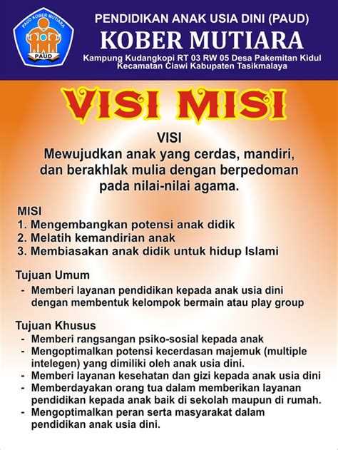 Contoh Visi Misi Paud Kurikulum Merdeka Belajar Pdf - IMAGESEE