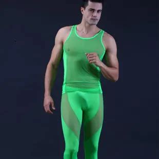 Set Men Pajamas Mens Underwear Boxer Sexy Sleepwear Hot Tight Green See Through Pants Wj Brand