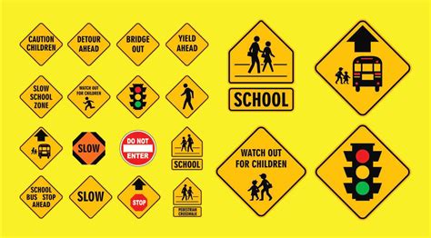 Pedestrian And School Zone Signs