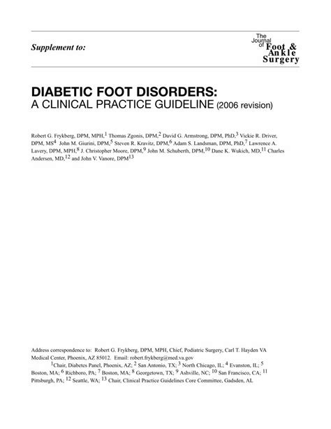 Pdf Diabetic Foot Disorders A Clinical Practice Guideline
