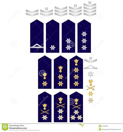 Insignia Greek Police Military Ranks World Illustration White