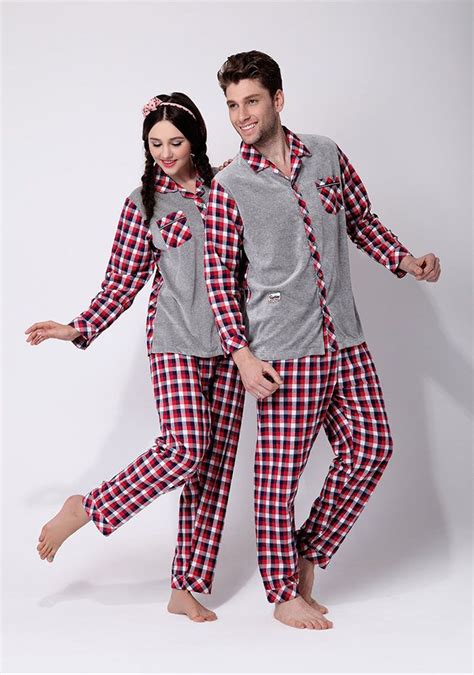 Velvet Grid Model Couple Pajamas Couple Pajamas Pajamas Women
