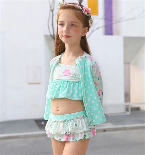 New Baby Girls Swimsuits 4Pcs Swim Suits Long Sleeve Sunproof Coat
