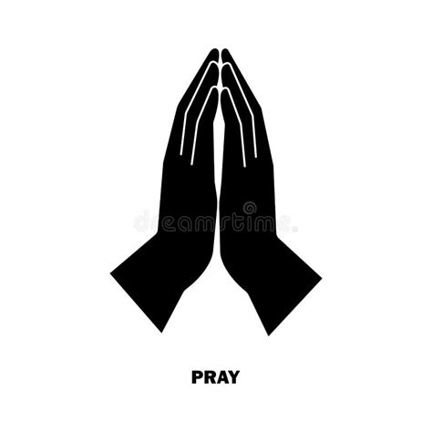 Flat Icon With Hands Prayer Peace Symbol Faith Concept Vector