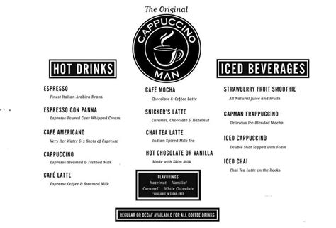 Check spelling or type a new query. Coffee Catering - Cappuccino Man - Los Angeles, Ca : Menu ...