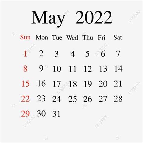Gambar Kalender Mei 2022 Kalender Mungkin 2022 Png Transparan