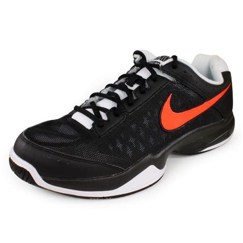 Nike Men S Air Cage Court Tennis Shoes Black And Orange M6w75