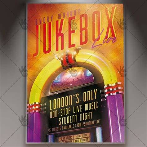 Jukebox Live Club Flyer Psd Template By Psdmarket On Deviantart