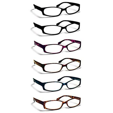 6 Pack Reading Glasses By Boost Eyewear Modern Fashion Frames For Women And Men Solid Black