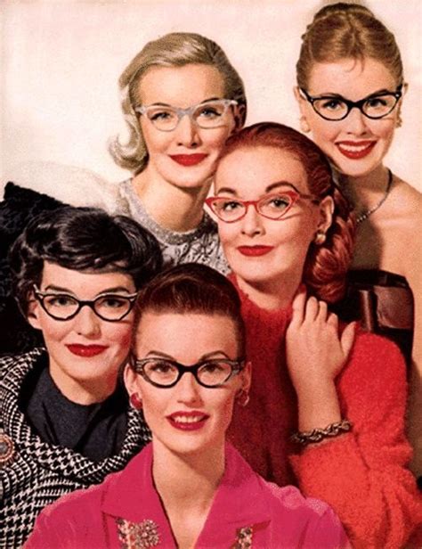 50 s style models wearing spectacles 1950s… vintage glasses vintage eyewear cat eye glasses