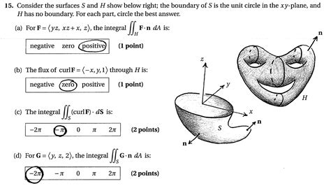 solved 15 consider the surfaces s and h show below right