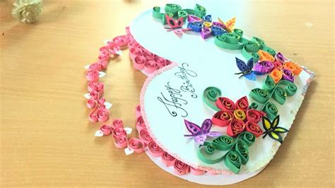Discover pinterest's 10 best ideas and inspiration for birthday cards. Unique Birthday Card | Quilling Heart shape Greeting Card ...