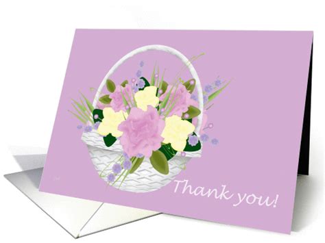 Flower Basket Thank You Wedding T Card 299882