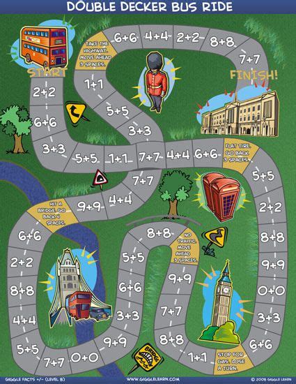 Chldrens Board Games Math Facts Double Decker Bus Ride