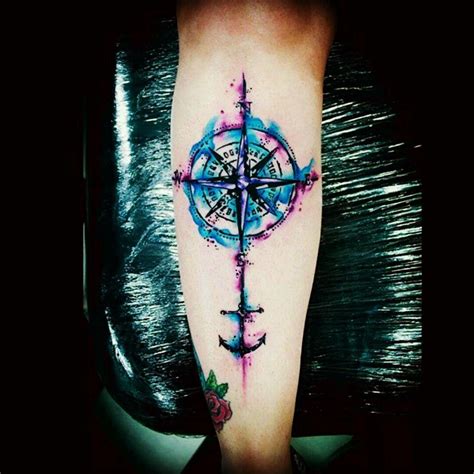 Nautical Water Color Compass Tattoo Compass Tattoo Design Cute Tattoos