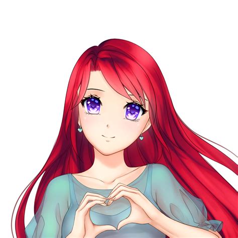 Images Of Anime Girl With Long Red Hair And Purple Eyes