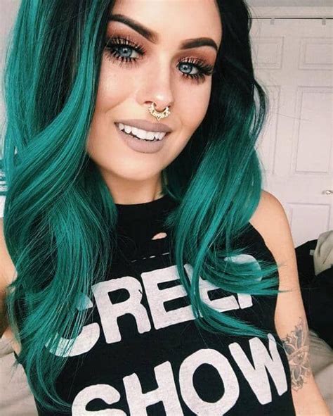 27 Super Cool Blue Ombre Hairstyles Green Hair Colors Teal Hair