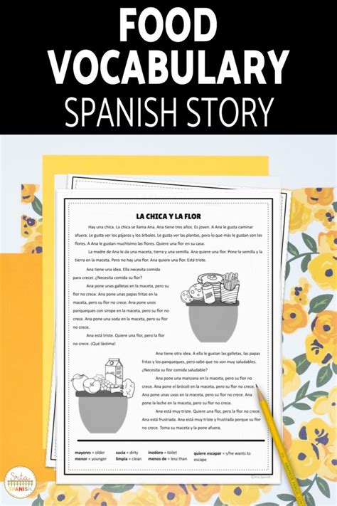Spanish Food Vocabulary La Comida Printable Story And Activities