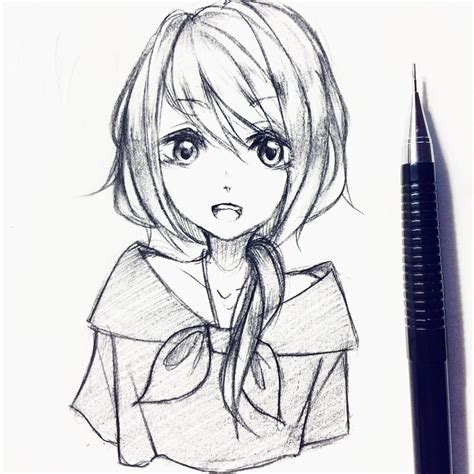 Lips are often simplified down to a line, but some styles or pull out your sketchbook, grab a pencil, and follow along with this simple tutorial on how to draw a cute anime girl! Anime Sketch Pencil at PaintingValley.com | Explore collection of Anime Sketch Pencil