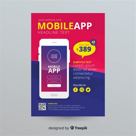 ✓ free for commercial use ✓ high quality images. Mobile app flyer template - Nohat