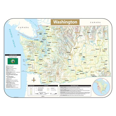 Washington Shaded Relief Map Shop Classroom Maps