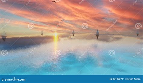 7680x4320 Pixel Relaxing Seascape With Wide Horizon Of The Sky And The