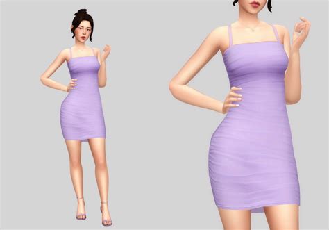 Bodycon Ruched Dress From Casteru • Sims 4 Downloads