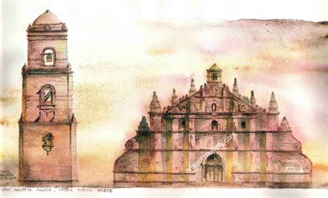 Architectural Illustration Of Heritage Buildings In The Philippines