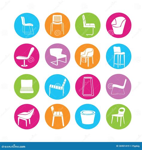 Chair Icons Stock Illustration Illustration Of Chair 36901419