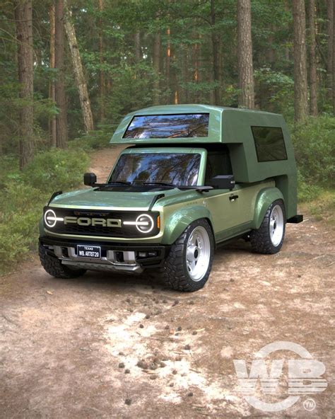 Retro Digital Ford Bronco Raptor Camper For Overlanding Has All Air