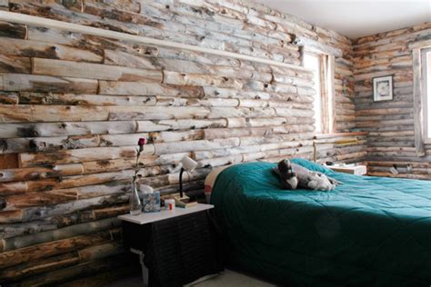Beadboard is the traditional wood paneling for wainscoting walls in log homes. Wall Panels: Log Cabin Wall Paneling