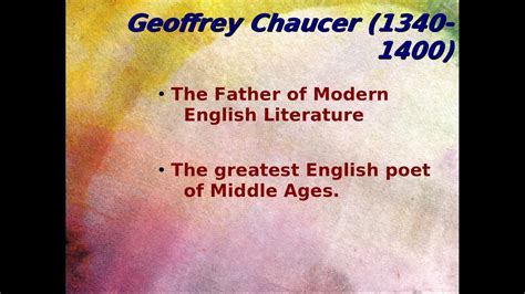 Geoffrey Chaucer Biography And Literary Works Youtube