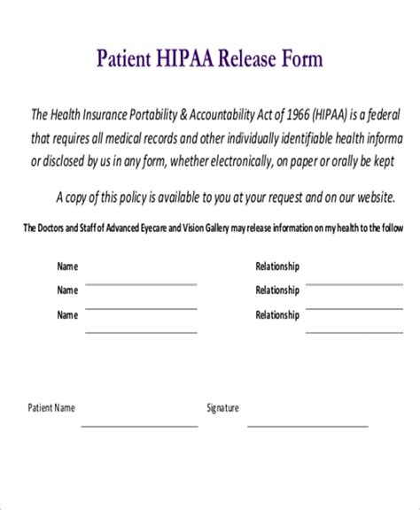 Hipaa Form To Information Medical Release Authorization Tennessee