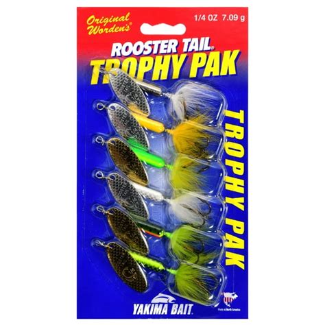 Yakima Bait Wordens Rooster Tail Spinner Trophy Fishing Lure Kit