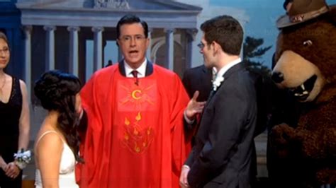 Stephen Colbert Marries Couple On Air Entertainment Tonight