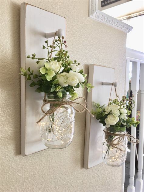 Maybe you would like to learn more about one of these? Home Decor, Mason Jar Sconces, Mason Jar Decor, Farmhouse ...