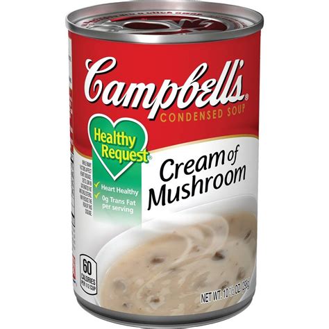 Dried porcini mushrooms, white button mushrooms, unsalted. Campbell's Condensed Healthy Request Cream of Mushroom Soup - 10.5oz | Creamed mushrooms ...