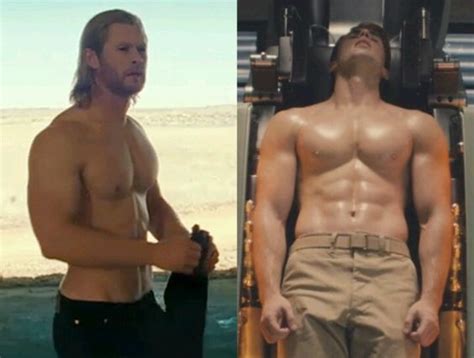 Thor And Captain America Shirtless Superheros Pinterest