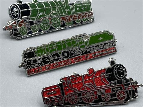 3x Vintage Enamel Steam Locomotive Train Badges Etsy
