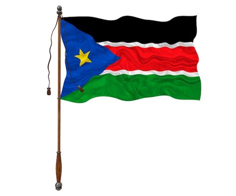 fondo de la bandera nacional de sudán del sur con la bandera de sudán del sur foto premium
