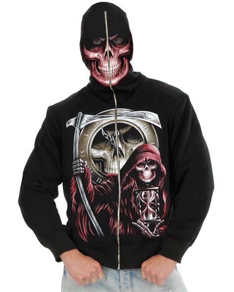 Child Boys Grim Reaper Black Hoodie Sweatshirt