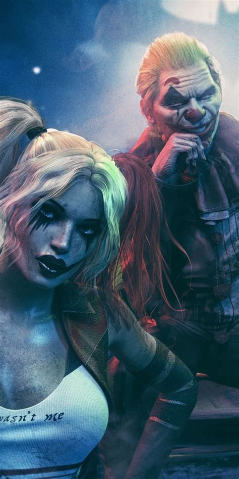 1080x2160 Joker With Harley Quinn And Batman One Plus 5t