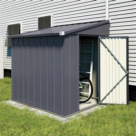 Buy MUPATER Outdoor Storage Shed 4x8 FT, Garden Tool Shed, Metal Lean