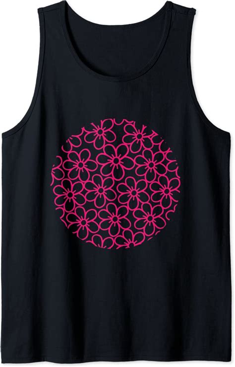 Floral Pink Daisy Design Tank Top Clothing