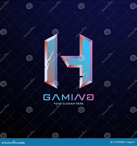 Initial Letter H Gaming Esports Style Logo Template Stock Vector