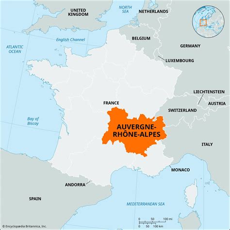 Région De France Carte De Lauvergne Rhône Alpes