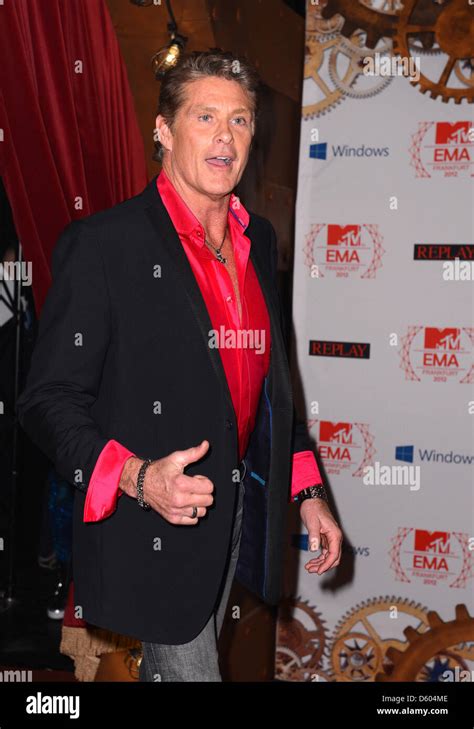 Us Singer And Actor David Hasselhoff Arrives For The Mtv Europe Music