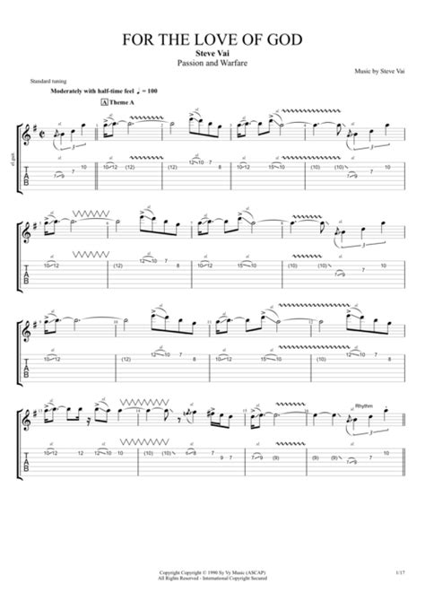 It was a conscious decision by brian may to make the song simple and anthemic (stomp, stomp, clap, pause. For the Love of God by Steve Vai - Full Score Guitar Pro Tab | mySongBook.com